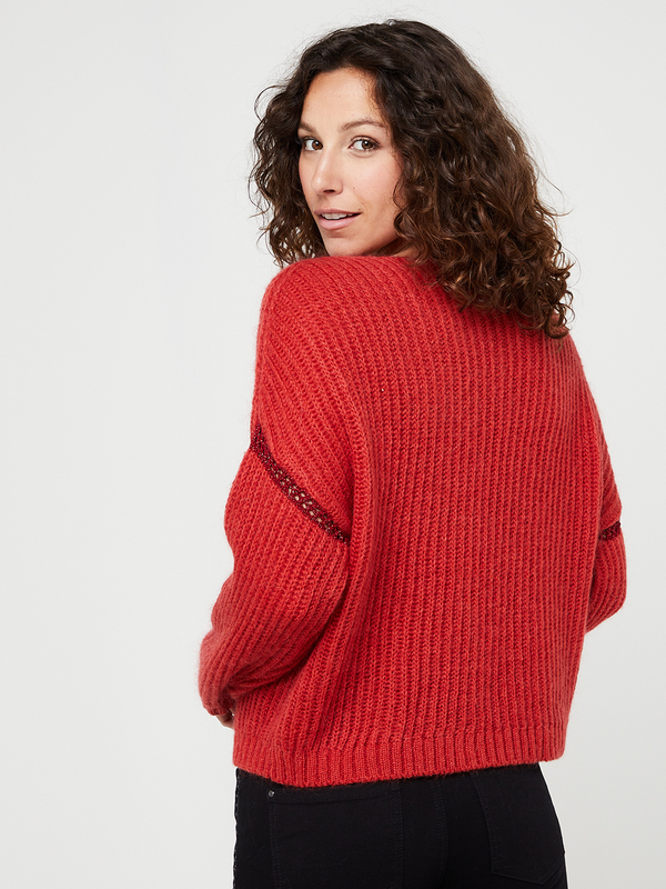 IKKS Pull Maille Perle Avec Mohair Rose Photo principale
