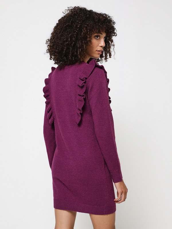MOLLY BRACKEN Robe Pull Volante Violet Photo principale