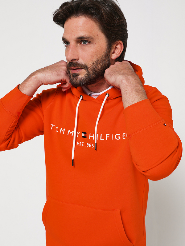 TOMMY HILFIGER Sweat-shirt  Capuche Logo Brod Orange Photo principale