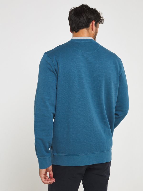 ESPRIT Sweat-shirt Molleton 100% Coton Uni Bleu Photo principale