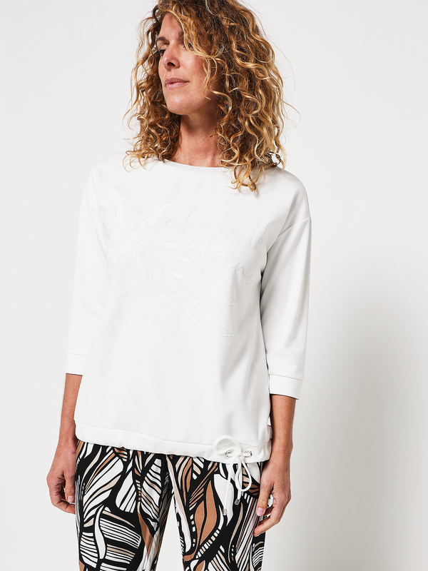 BETTY BARCLAY Sweat-shirt  Motif En Paillettes Et Sequins Blanc Photo principale