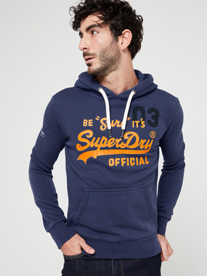 SUPERDRY Sweat-shirt  Capuche Avec Logo Bleu