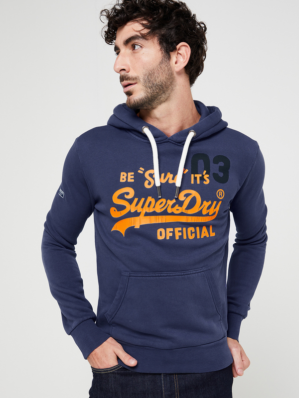 SUPERDRY Sweat-shirt À Capuche Avec Logo Bleu