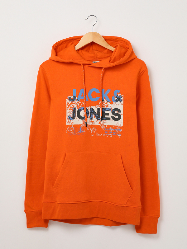 JACK AND JONES Sweat-shirt  Capuche Logo Expdition Orange Photo principale