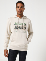 JACK AND JONES Sweat-shirt  Capuche Logo Expdition Ecru