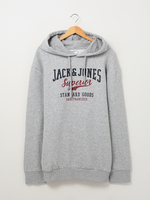 JACK AND JONES Sweat-shirt + Fit , Grand Logo Gris