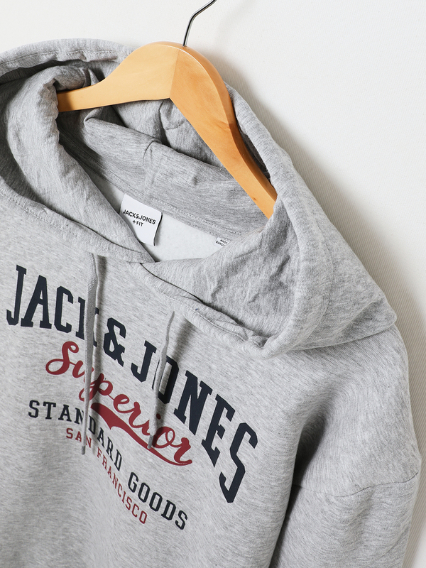 JACK AND JONES Sweat-shirt + Fit , Grand Logo Gris Photo principale
