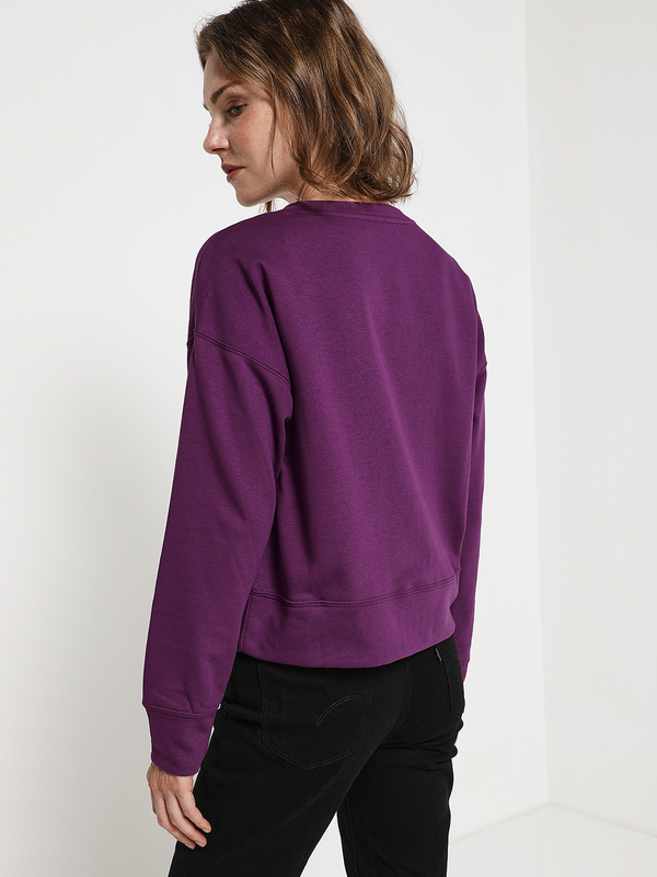 VILA Sweat-shirt Uni Motif Emboss Violet Photo principale