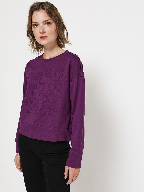 VILA Sweat-shirt Uni Motif Emboss Violet Photo principale
