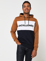 JACK AND JONES Sweat-shirt  Capuche Colorblock Camel