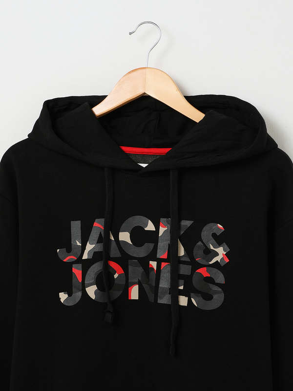 JACK AND JONES Sweat-shirt Logo Camouflage + Fit Noir Photo principale