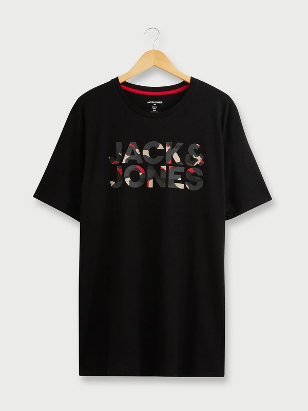 JACK AND JONES Tee-shirt + Fit, Logo Camouflage Noir Photo principale