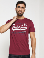 JACK AND JONES Tee-shirt Logo Rouge bordeaux