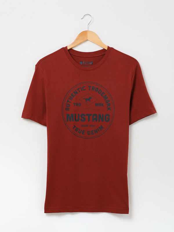 MUSTANG Tee-shirt Logo Circulaire Rouge bordeaux Photo principale