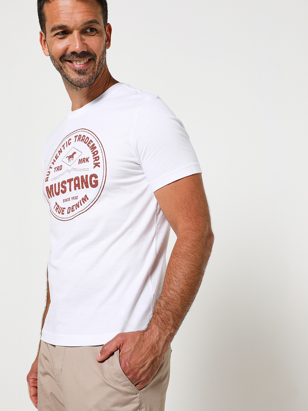 MUSTANG Tee-shirt Logo Circulaire Blanc Photo principale