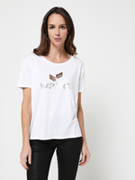 KAPORAL Tee-shirt Logo Mtallis Blanc