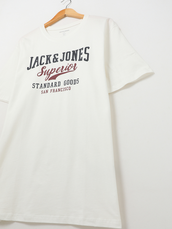 JACK AND JONES Tee-shirt + Fit, Grand Logo Ecru Photo principale