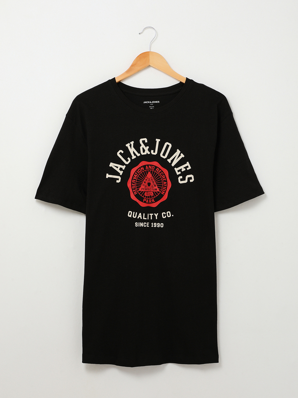 JACK AND JONES Tee-shirt + Fit, Grand Logo Noir
