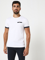 JACK AND JONES Tee-shirt Poche Et Revers Contrasts Blanc