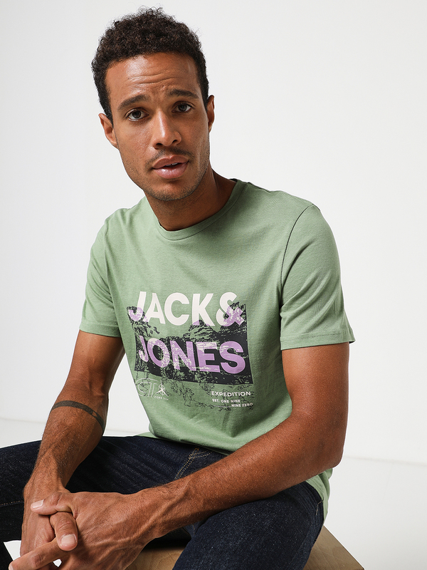 JACK AND JONES Tee-shirt Logo Expdition Vert Photo principale