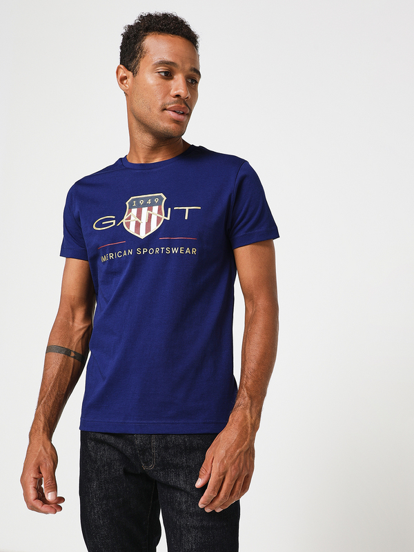 GANT Tee-shirt Grand Logo Bleu fonc Photo principale