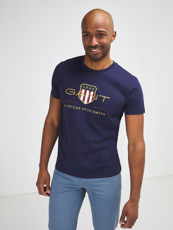 GANT Tee-shirt Grand Logo Bleu marine