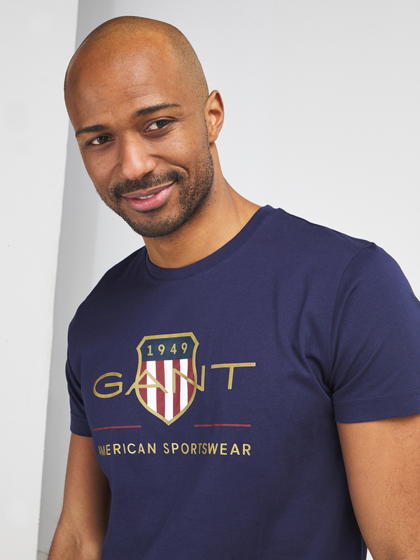 GANT Tee-shirt Grand Logo Bleu marine Photo principale