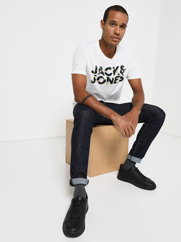JACK AND JONES Tee-shirt Logo Camouflage Blanc Photo principale