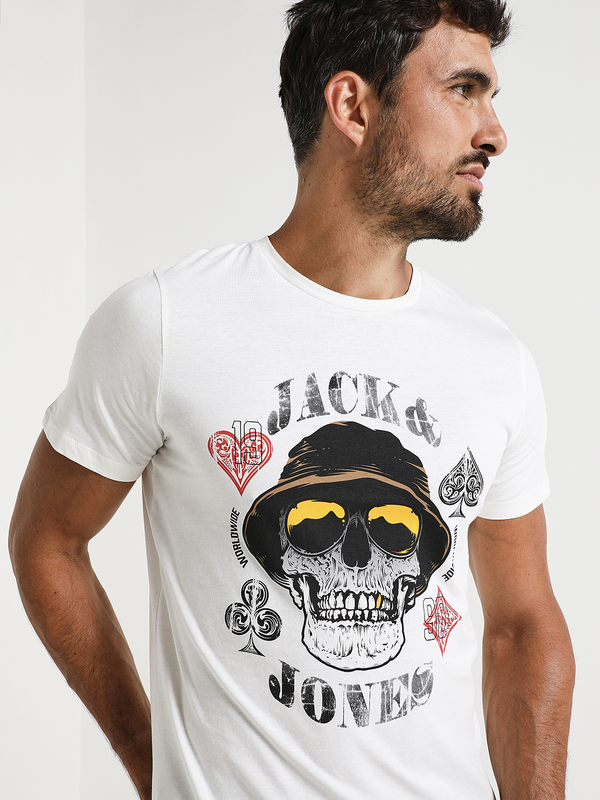 JACK AND JONES Tee-shirt Tte De Mort Ecru Photo principale
