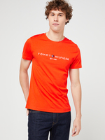 TOMMY HILFIGER Tee-shirt Slim En Coton Bio, Logo Brod Orange