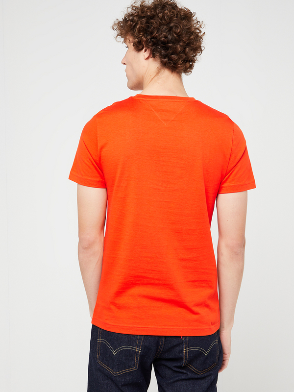 TOMMY HILFIGER Tee-shirt Slim En Coton Bio, Logo Brod Orange Photo principale