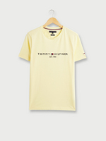 TOMMY HILFIGER Tee-shirt Slim En Coton Bio, Logo Brod Jaune fluo