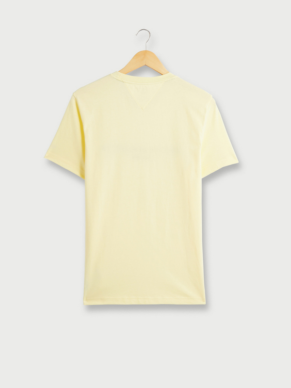 TOMMY HILFIGER Tee-shirt Slim En Coton Bio, Logo Brod Jaune fluo Photo principale