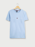 TOMMY HILFIGER Tee-shirt Slim En Coton Bio, Logo Brod Bleu ciel