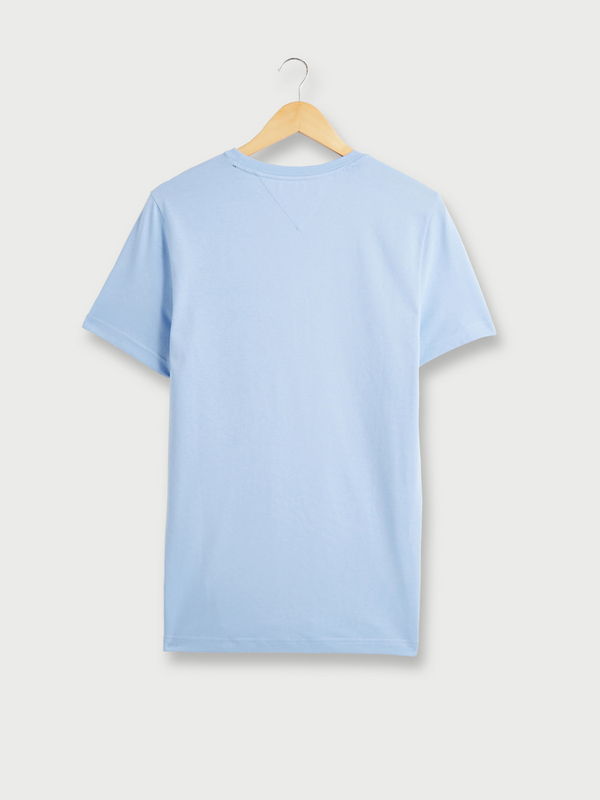 TOMMY HILFIGER Tee-shirt Slim En Coton Bio, Logo Brod Bleu ciel Photo principale