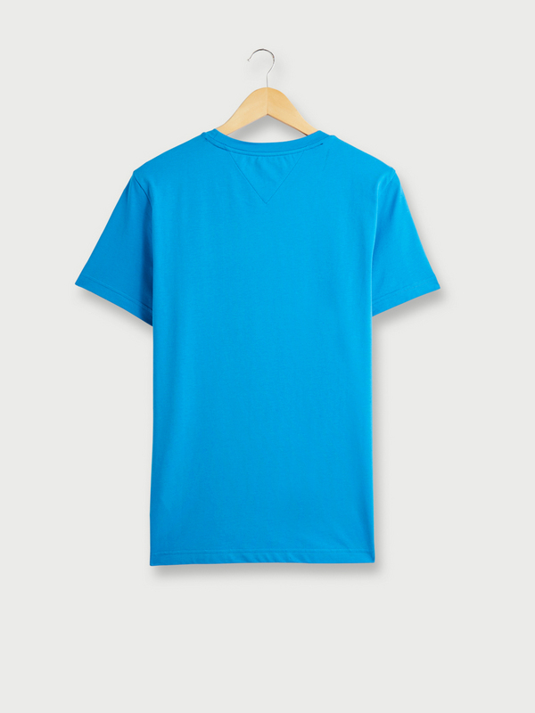 TOMMY HILFIGER Tee-shirt Slim En Coton Bio, Logo Brod Bleu turquoise Photo principale