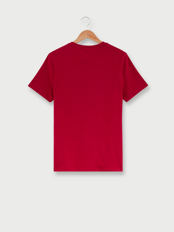 TOMMY HILFIGER Tee-shirt Slim En Coton Bio, Logo Brod Rouge grenat Photo principale