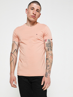 TOMMY HILFIGER Tee-shirt En Coton Stretch Logo Brod Rose saumon