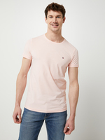 TOMMY HILFIGER Tee-shirt En Coton Stretch Logo Brod Rose pale