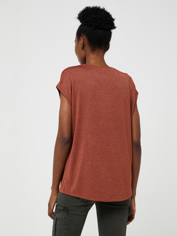 ONLY Tee-shirt Fluide Coupe Loose Rouge Photo principale