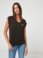 ONLY Tee-shirt Fluide Coupe Loose Noir