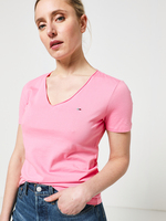 TOMMY JEANS Tee-shirt Uni Col V Roulott Rose