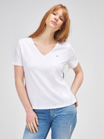 TOMMY JEANS Tee-shirt Uni Col V Roulott Blanc
