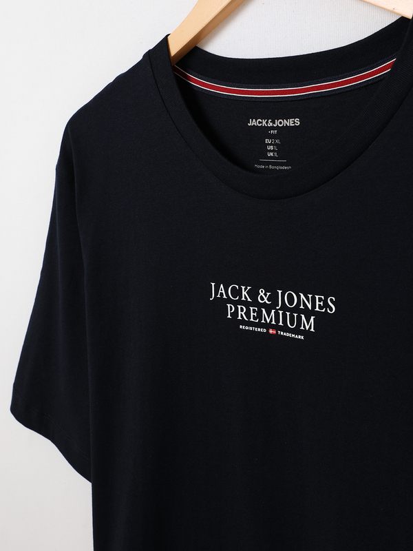 JACK AND JONES Tee-shirt Logo 100% Coton Bio Bleu marine Photo principale