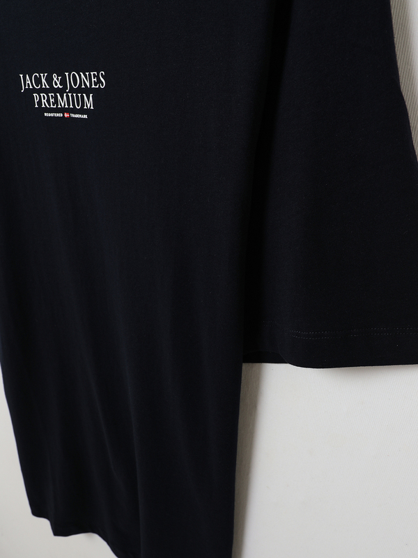 JACK AND JONES Tee-shirt Logo 100% Coton Bio Bleu marine Photo principale