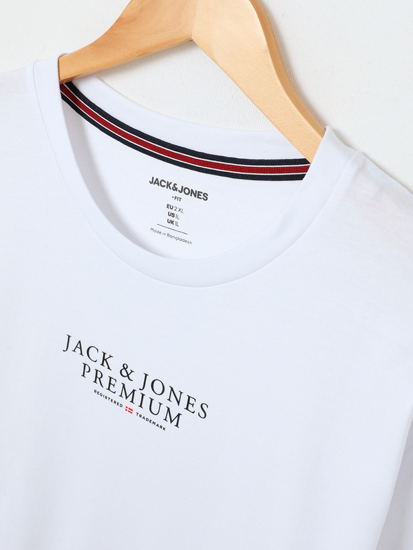JACK AND JONES Tee-shirt Logo 100% Coton Bio Blanc Photo principale