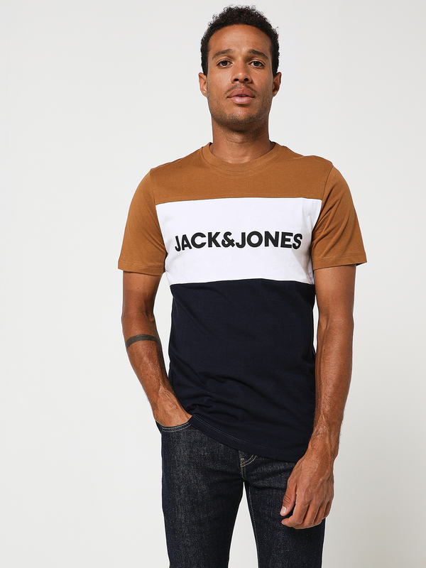 JACK AND JONES Tee-shirt Colorblock Camel Photo principale