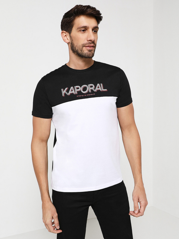 KAPORAL Tee-shirt Bicolore Maxi Logo Noir Photo principale