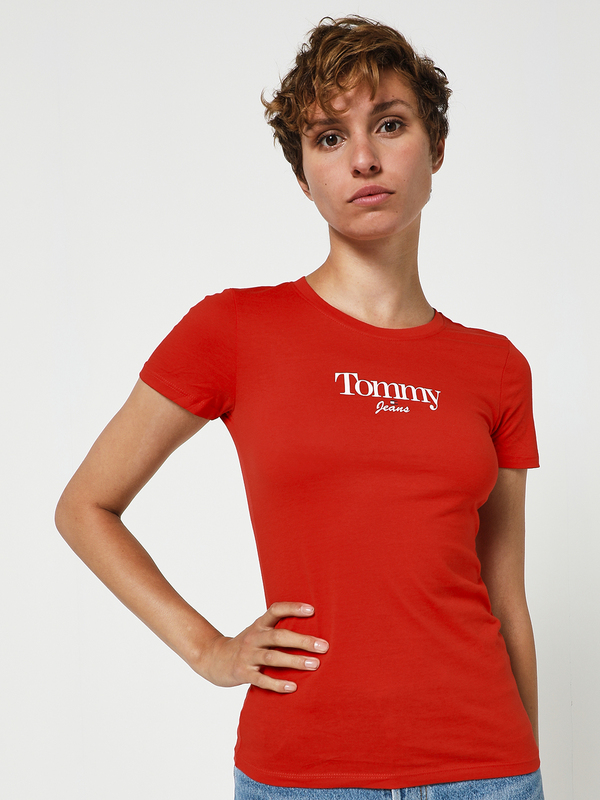 TOMMY JEANS Tee-shirt En Coton Avec Logo Rouge