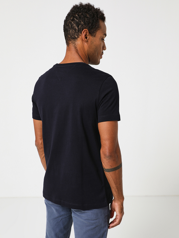 TOMMY HILFIGER Tee-shirt Slim Fit Logo Et Feuilles En Coton Bleu marine Photo principale